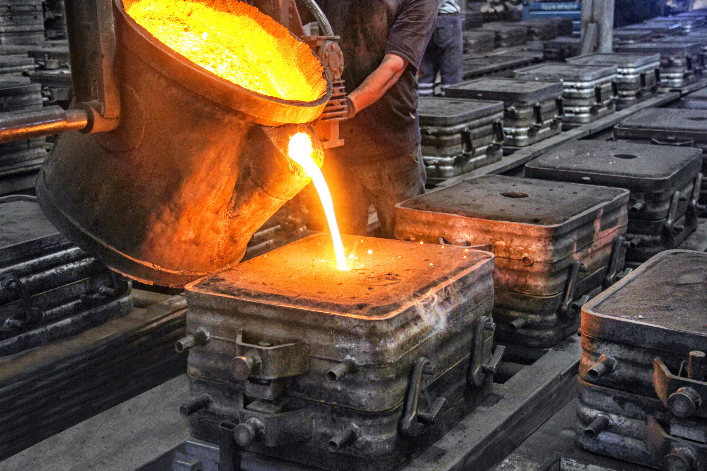 Casting and foundry. Casting is the process from which solid metal shapes (castings) are produced by filling voids in molds with liquid metal.  Patternmaking is the process for producing these patterns.
